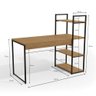Mesa Escrivaninha de Escritório Estilo Industrial Kappesberg Li010 Cor Freijó e Preto Fosco - 4