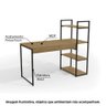 Mesa Escrivaninha de Escritório Estilo Industrial Kappesberg Li010 Cor Freijó e Preto Fosco - 2