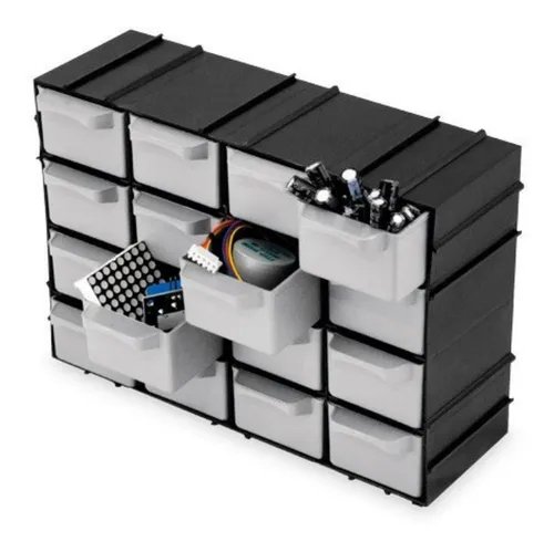 Kit 4 caixas Organizadora Modulável de Plástico com 16 Gavetas - 2