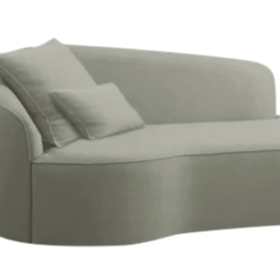 Divã Recamier Sofá Curvo Sala de Tv e Estar Recepção Inglaterra 150cm Lado Direito Linho Verde Oliva - 3