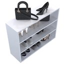 Ver mais imagens de Kit 02 Sapateiras Multiuso Organizador Com 03 Prateleiras E Rodizio Perola L03 Branco - Lyam Decor