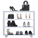 Ver imagem 7 de Kit 02 Sapateiras Multiuso Organizador Com 03 Prateleiras E Rodizio Perola L03 Branco - Lyam Decor