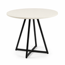 Ver imagem 2 de Mesa de Sala e Jantar Paris Modelo Industrial Moderno Tampo Redondo Branco com Base de Ferro Preto