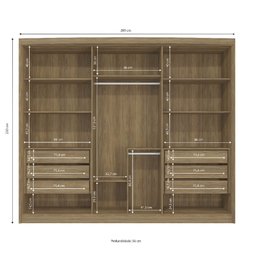 Guarda Roupa Casal 269cm 6 Portas 6 Gavetas N566 Kappesberg - Nogueira/macadâmia - 3