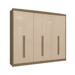 Guarda Roupa Casal 269cm 6 Portas 6 Gavetas N566 Kappesberg - Nogueira/macadâmia - 1