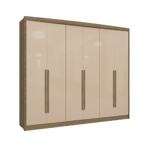 Guarda Roupa Casal 269cm 6 Portas 6 Gavetas N566 Kappesberg - Nogueira/macadâmia
