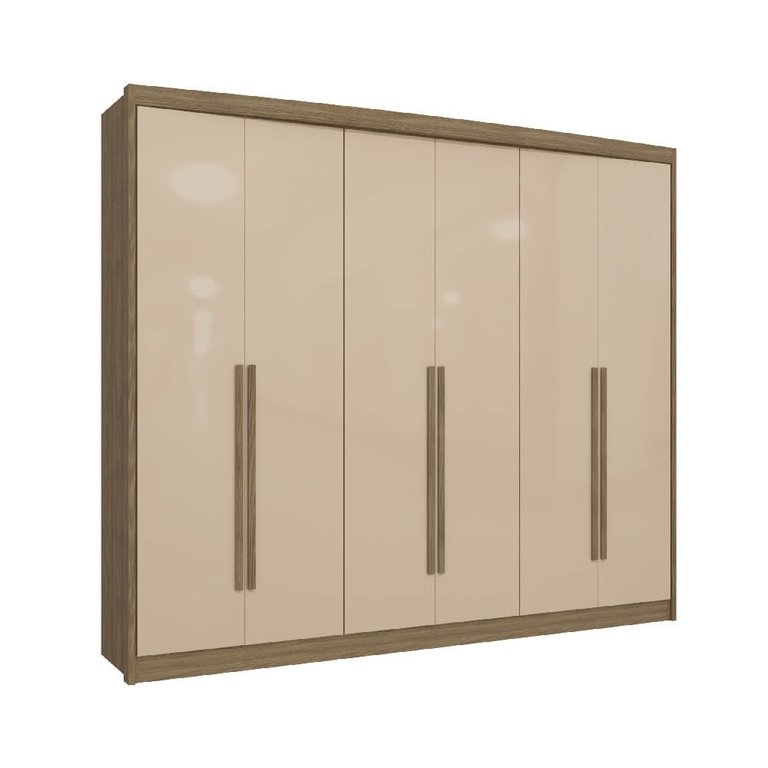 Guarda Roupa Casal 269cm 6 Portas 6 Gavetas N566 Kappesberg - Nogueira/macadâmia