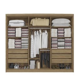 Guarda Roupa Casal 269cm 6 Portas 6 Gavetas N566 Kappesberg - Nogueira/macadâmia - 2