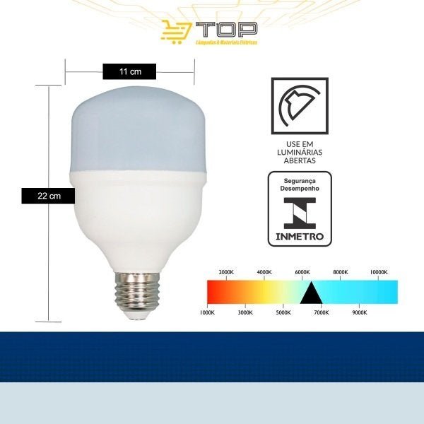 Lâmpada Super Led Bulbot140 50w E27 6500k Bivolt Branco Frio Ultraluz - 5