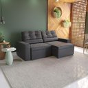 Ver imagem 1 de Sofá Retrátil Domus 228cm Suede Mescla Grafite Kappesberg