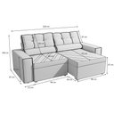 Ver imagem 3 de Sofá Retrátil Domus 228cm Suede Mescla Grafite Kappesberg