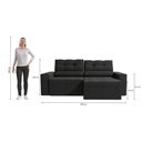 Ver imagem 4 de Sofá Retrátil Domus 228cm Suede Mescla Grafite Kappesberg
