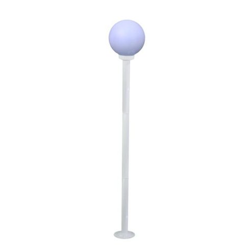 Poste de Jardim com Globo de Polietileno Leitoso 2,00m P18 em Aço - Branco