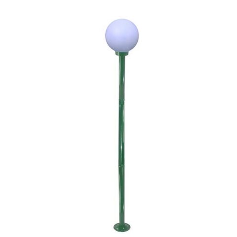 Poste de Jardim com Globo de Polietileno Leitoso 2,00m P18 em Aço - Verde