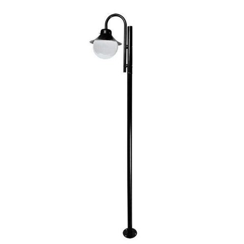 Poste de Jardim Saturno P28/1 com Globo de Vidro Transparente 10x20 Preto