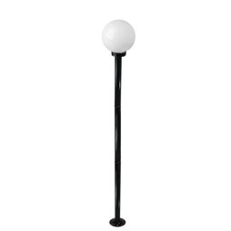 Poste de Jardim com Globo de Vidro Leitoso 2,00m P18 em Aço - Preto - 1