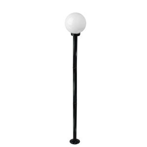 Poste de Jardim com Globo de Vidro Leitoso 2,00m P18 em Aço - Preto