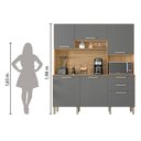Ver imagem 7 de Armário de Cozinha Compacta 6 Portas 2 Gavetas Ferrara - Freijó/gris
