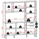 Ver imagem 4 de Armário de Cozinha Compacta 6 Portas 2 Gavetas Ferrara - Freijó/gris