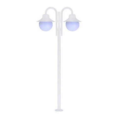 Poste de Jardim Saturno P28/2 com Globos de Polietileno 10x20 Branco