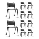 Ver imagem 1 de Kit 10 Cadeiras Iso Fixa Empilhável Ideal Para Recepção Salão Igreja Escritório Reforçada Medcombo C