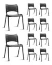 Ver imagem 1 de Kit 10 Cadeiras Iso Fixa Empilhável Ideal Para Recepção Salão Igreja Escritório Reforçada Medcombo C