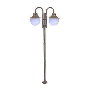 Poste de Jardim Saturno P28/2 com Globos de Polietileno 10x20 Marrom