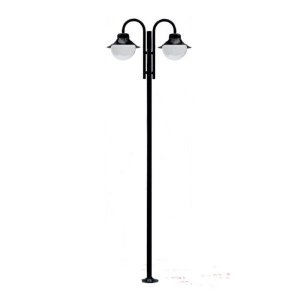 Poste de Jardim Saturno P28/2 com Globos de Vidro Transparente 10x20 Preto