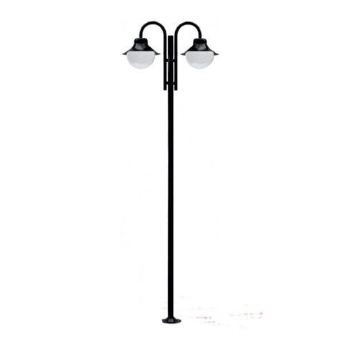 Poste de Jardim Saturno P28/2 com Globos de Vidro Transparente 10x20 Preto