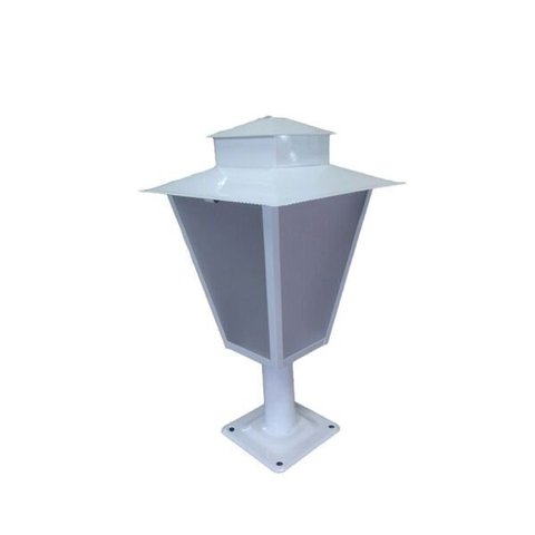 Poste de Jardim P1 Colonial Quadrado 50cm em Aço Branco
