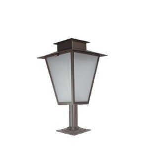 Poste de Jardim P1 Colonial Quadrado 50cm em Aço Marrom