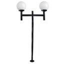 Ver imagem 1 de Poste de Jardim com Globo de Vidro Leitoso 15x30 Duplo P20/2 em Aço Preto