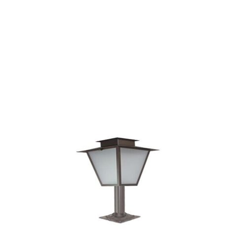 Poste de Jardim Colonial Quadrado 42cm P4 em Aço Marrom
