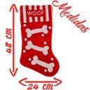 Ver imagem 2 de Bota Meia Natalina Decoração Tecido Woof Woof 48cm