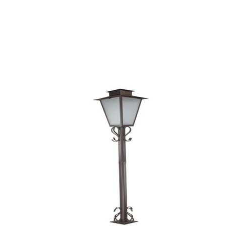 Poste de Jardim Colonial Quadrado 1,25m P7 em Aço Marrom
