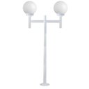 Ver imagem 1 de Poste de Jardim com Globo de Vidro Leitoso 15x28 Duplo P20/2 em Aço Branco