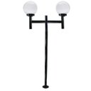 Ver imagem 1 de Poste de Jardim com Globo de Vidro Transparente 15x28 Duplo P20/2 em Aço Preto