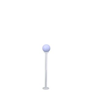 POSTE DE JARDIM COM GLOBO DE POLIETILENO LEITOSO 1,20M P10/B10 EM AÇO BRANCO