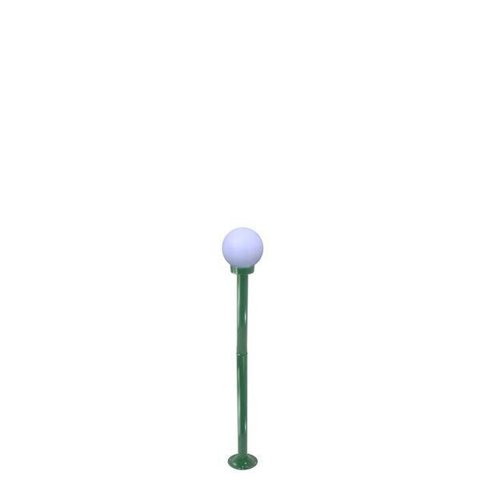 Poste de Jardim com Globo de Polietileno Leitoso 1,20m P10/b10 em Aço Verde