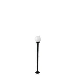 POSTE DE JARDIM COM GLOBO DE VIDRO LEITOSO 1,20M P10/B10 EM AÇO PRETO - 1