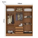 Ver imagem 3 de Guarda-roupa 6 Portas 3 Gavetas Lisboa Premium Espresso Móveis