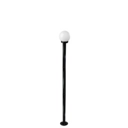 POSTE DE JARDIM COM GLOBO DE VIDRO LEITOSO 1,75M P10/B10 EM AÇO PRETO - 1