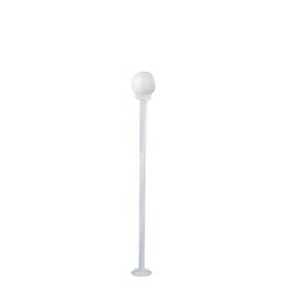 POSTE DE JARDIM COM GLOBO DE VIDRO LEITOSO 1,75M P10/B10 EM AÇO BRANCA - 1