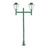 Poste de Jardim Colonial Quadrado Duplo 2,0m P3/2 em Aço Verde - 1