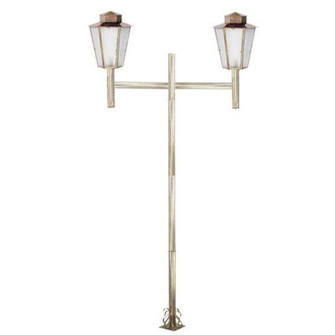 Poste de Jardim Colonial Sextavado Duplo 2,0m P9/2 em Aço Ouro Velho