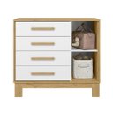 Ver imagem 2 de Cômoda Sapateira 4 Gavetas 1 Porta Q Charm Slim -Freijo-Branco-Acetinado - ÉdeCasaMóveis