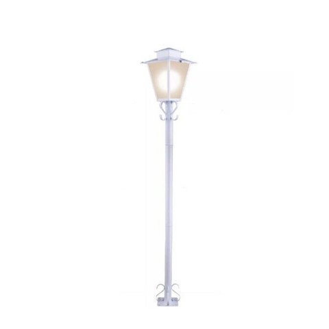 Poste de Jardim Colonial Quadrado 2,31m P3 em Aço Branco
