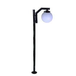 Poste de Jardim com Globo de Polietileno Leitoso 2,16m P23/1 em Aço Preto - 1