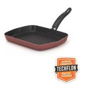 Ver imagem 2 de Frigideira Bifeteira Grill Techflon Alumínio Antiaderente 23cm Vermelho Nacional