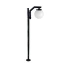 Ver imagem 1 de Poste de Jardim P23/1 com Globo de Vidro Leitoso 15x28 2,16m em Aço Fosfatizado Preto